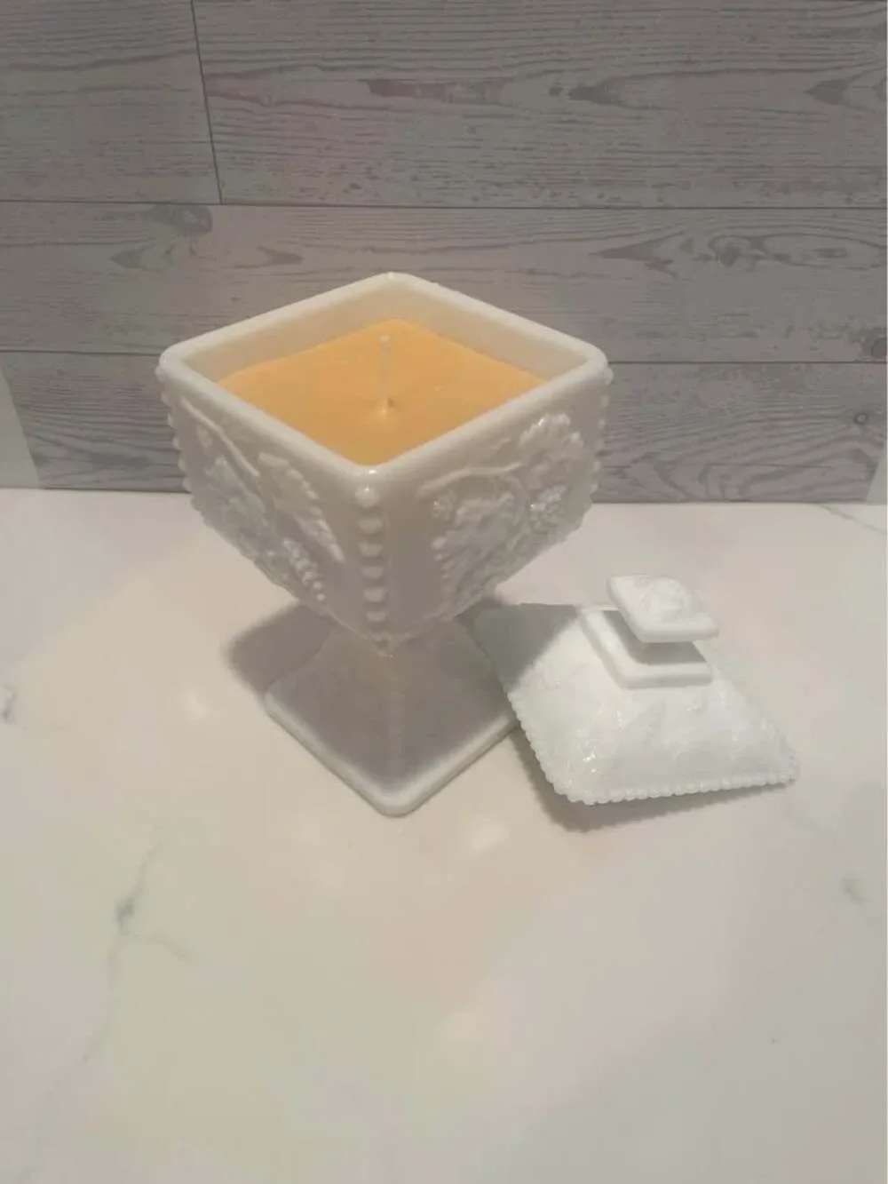 Vintage Westmorland Milk Glass Lidded Candy Dish